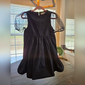 Zara Kids black dress with puff sleeve